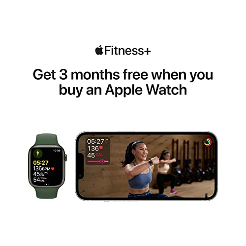 Apple Watch Series 7 (GPS, caja de aluminio blanco estelar de 45 mm) con correa deportiva blanco estelar, regular (renovado)